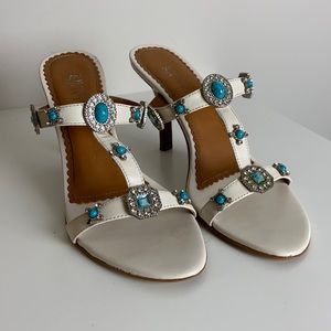 Turquoise Studded Sandals